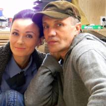 Анна Бачалова и Виктор Конисевич на съемках сериала "Под прицелом"