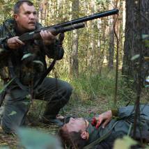 Сергей Легостаев на съемках сериала "Под прицелом"