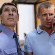Игорь Савочкин и Андрей Стоянов на съемках сериала "Под прицелом"