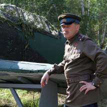 Олег Фомин на съемках сериала "Истребители"