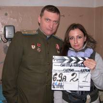 Михаил Асанкин на съемках фильма "Сын отца народов"