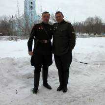 На съемках фильма "Сын отца народов"