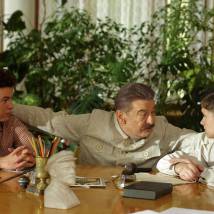 Василий Прокопьев, Анатолий Дзиваев на съемках фильма "Сын отца народов"