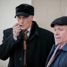 Леонид Тимцуник и Сергей Лосев  на съемках сериала "Майор полиции"