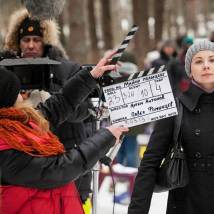 Анна Геллер на съемках сериала "Майор полиции"