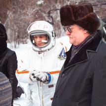 Юрий Кара, Федор Лавров на съемках фильма "Главный"
