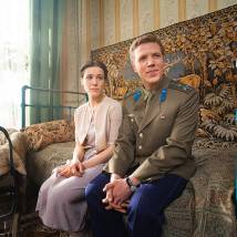 Алексей Богачук-Петухов и Ирина Вальц на съемках фильма "Главный"