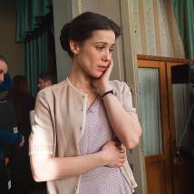 Ирина Вальц на съемках фильма "Главный"