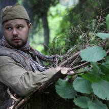 Сергей Ефремов на съемках фильма "Привет от Катюши"