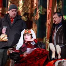 Михаил Павлик, Татьяна Орлова и Сергей Габриэлян на съемках сериала "Думай как женщина"