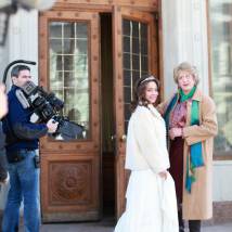 Анна Попова, Марат Башаров на съемках сериала "Думай как женщина"
