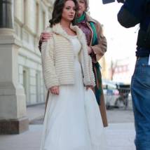 Анна Попова и Марат Башаров на съемках сериала "Думай как женщина"
