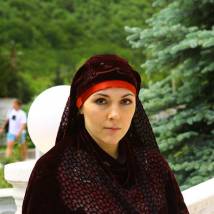Елена Панова на съемках фильма "Лютый"