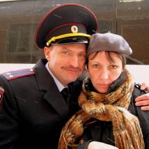 Михаил Асанкин и Ирина Сидорова на съемках фильма "Там, где есть счастье для меня"