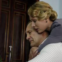 Евгений Сидихин, Ольга Ломоносова на съемках сериала "Черные кошки"
