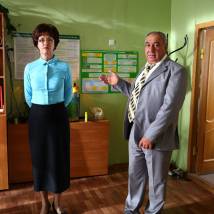 Ирина Розанова и Ваагн Симонян на съемках фильма "Учителя"