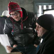 Александр Кобзарь на съемках фильма "Пленница"