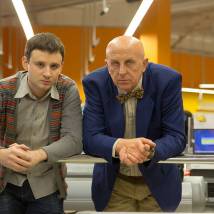 Максим Студеновский и Алексей Вертинский на съемках фильма "Шеф полиции"