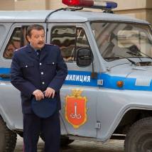 Леонид Громов на съемках фильма "Шеф полиции"