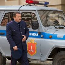 Леонид Громов на съемках фильма "Шеф полиции"