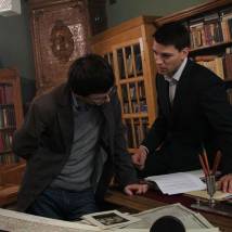 Юрий Кузавков и Даниил Страхов на съемках сериала "Генералы против генералов"