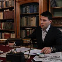 Даниил Страхов на съемках сериала "Генералы против генералов"