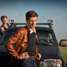 Юрий Чурсин на съемках сериала "Степные волки"