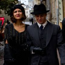 Екатерина Климова, Гела Месхи на съемках сериала "Волчье солнце"