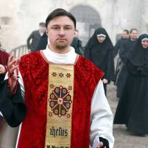 Максим Лагашкин на съемках сериала "Волчье солнце"