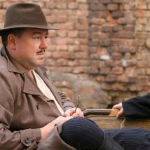 Александр Робак на съемках сериала "Волчье солнце"