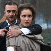 Софья Каштанова, Сергей Годин на съемках сериала "Волчье солнце"
