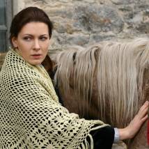 Ольга Красько на съемках сериала "Волчье солнце"