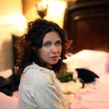 Екатерина Климова на съемках сериала "Волчье солнце"