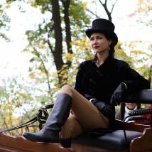 Екатерина Климова на съемках сериала "Волчье солнце"