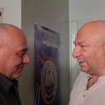 Георгий Параджанов и Михаил Богдасаров на съемках фильма "С осенью в сердце"