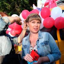 Ульяна Лаптева на съемках фильма "Особенности национальной маршрутки"
