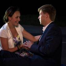 Светлана Смирнова-Марцинкевич и Тимофей Каратаев на съемках фильма "С чистого листа"