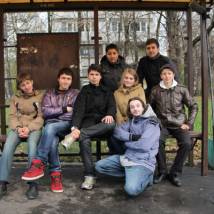 На съемках фильма "Остановка"