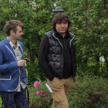 Александр Якимчук и Роман Притула на съемках фильма "Бесславные придурки"
