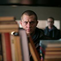 Павел Прилучный на съемках фильма "Беги!"