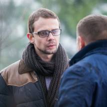 Владимир Крылов на съемках фильма "Беги!"