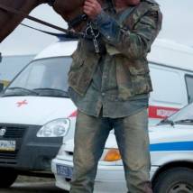 Сергей Горобченко на съемках фильма "Бывших не бывает"