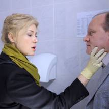 Мария Шукшина и Борис Каморзин на съемках сериала "Своя чужая"
