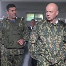 Андрей Смоляков и Сергей Пускепалис на съемках фильма "Крестный"
