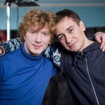 Петр Томашевский и Кирилл Жандаров на съемках сериала "Последняя электричка"