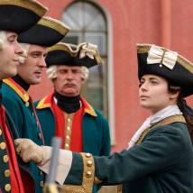 Юлия Снигирь на съемках сериала "Великая"