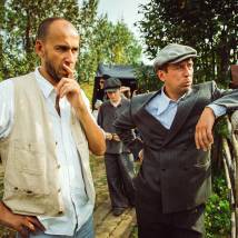 Евгений Звездаков и Андрей Мерзликин на съемках фильма "Тальянка"