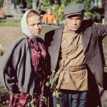 Екатерина Гусева и Александр Коршунов на съемках фильма "Тальянка"