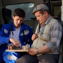 Артур Смольянинов и Леонид Громов на съемках сериала "Самара 2"