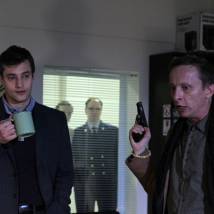 Роман Полянский и Иван Охлобыстин на съемках сериала "Метод Фрейда 2"